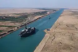 USS&nbsp;America&nbsp;(CV-66), an American aircraft carrier in the Suez Canal