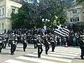 The Hellenic Naval Band participating in the Army Day parade in Sofia, Bulgaria