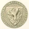 Seal of Valdemar, Duke of Finland, from the beginning of the 14th century. The seal is based on the coat of arms of the Bjälbo family.