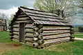 Replica log cabin at Valley Forge, Pennsylvania