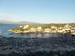 View of Kasiopi village from the castle