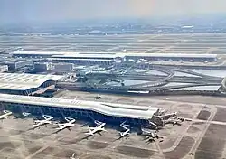 View of Shanghai Pudong International Airport from above
