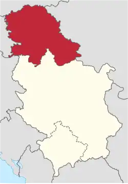 Location of Vojvodina in Serbia