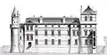 West façade of the Lescot Wing c. 1560, elevation drawing by architect Henri Legrand (1868) based on historical documents[32]