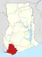 Location of Western Region in Ghana