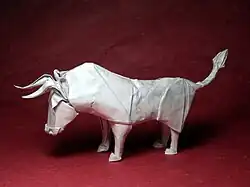 A wet-folded bull