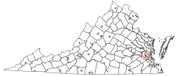 Location in the Commonwealth of Virginia
