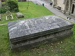 The grave of Mary Shelley and her parents, including Mary Wollstonecraft, in St. Peter's Church, Bournemouth