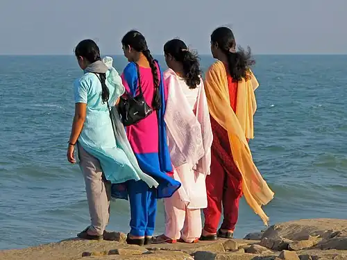 Women in shalwar-kameez in Puducherry, Tamil Nadu
