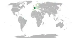 Location of&nbsp;France&nbsp;(dark green) in the European Union&nbsp;(green)