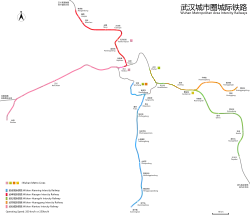 Map of Wuhan Metropolitan Area intercity railways