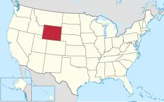 Location of Wyoming within the United States