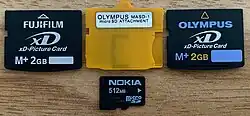 In 2008 Olympus started bundling microSD card to xD-Picture Card adapters with their digital cameras