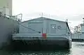 YFN-958 a covered lighter barge, non-self-propelled. Built by Mare Island Navy Shipyard in 1944.