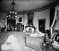 The Yellow Oval Room as President Grover Cleveland's private office, 1886. The Resolute desk stands before the windows.