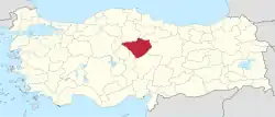 Location of the province within Turkey