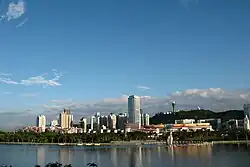 Siming District, looking north from the southern shore of Yundang Lake
