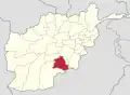 Map of Afghanistan with Zabul highlighted