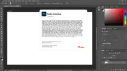 A screenshot of Photoshop with a large block of text