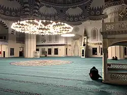 Central prayer hall of the Bishkek Central Mosque in Bishkek, Kyrgyzstan