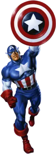 Captain America posing while holding his shield