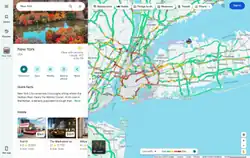 Screenshot of Google Maps with traffic option enabled