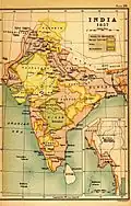 Map of India in 1857