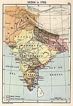 Map of India in 1795