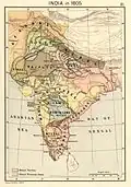 Map of India in 1805