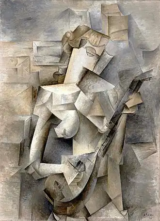 1910, Girl with a Mandolin (Fanny Tellier), oil on canvas, 100.3 × 73.6&nbsp;cm (39 × 28 in), Museum of Modern Art, New York